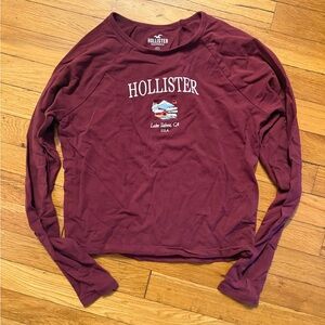 Hollister Burgundy Graphic Baby Tee